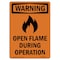 Signmission OSHA WARNING Sign, Open Flame During Operation, 18in X 12in Rigid Plastic, 12" W, 18" L, Portrait OS-WS-P-1218-V-13388 - alternate 1